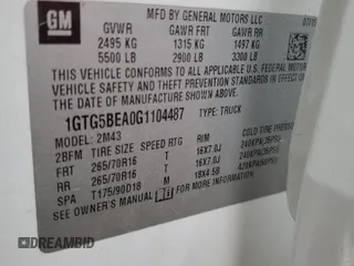2016 GMC Canyon 2WD z VIN 1GTG5BEA0G1104487, wystawiony jako Copart lot #50930925 z przebiegiem 109 955 mil mil oraz Szkoda całkowita • Salvage title. Historia ofert i sprzedaży dostępna na DreamBid. Obrazek 12.