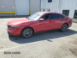 2024 Honda Accord EX-L с VIN 1HGCY2F63RA045374, выставлен на аукционе Copart как лот 53946975 с пробегом 57 459 миль миль и Списание • Salvage title. История ставок и продаж доступна на DreamBid. Изображение 1.