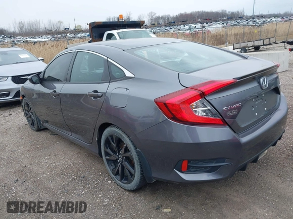 2019 Honda Civic Sedan Sport with VIN 2HGFC2F83KH515794, listed as a IAAI auction lot 41967452 with 38,515 mi miles. Bid and sale history available at carsss.com. Image 3.