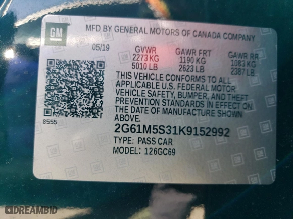 2019 Cadillac XTS Luxury with VIN 2G61M5S31K9152992, listed as a Copart auction lot 48829745 with 147,353 mi miles and Salvage Title. Bid and sale history available at carsss.com. Image 13.