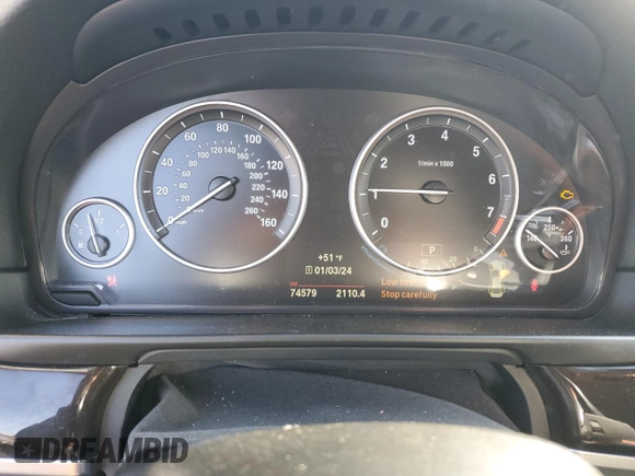 2016 BMW 5 Series 528i xDrive with VIN WBA5A7C54GG152400, listed as a Copart auction lot 80543343 with 74,579 mi miles and Salvage title. Bid and sale history available at DreamBid. Image 9.