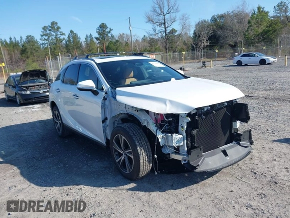 2025 Lexus RX with VIN JTJCHMAAXS2022824, listed as a IAAI auction lot 41744094 with 523 mi miles. Bid and sale history available at carsss.com. Image 1.