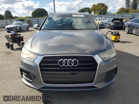 2017 Audi Q3 Premium with VIN WA1BCCFS5HR005531, listed as a Copart auction lot 85394434 with 0 mi miles and Clean Title. Bid and sale history available at carsss.com. Image 5.