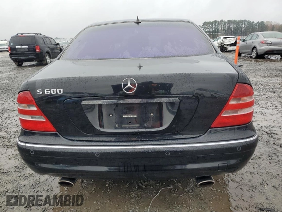 2002 Mercedes-Benz S-Class 6.0L with VIN WDBNG78J12A229046, listed as a Copart auction lot 81470214 with 0 mi miles and Salvage Title. Bid and sale history available at carsss.com. Image 6.