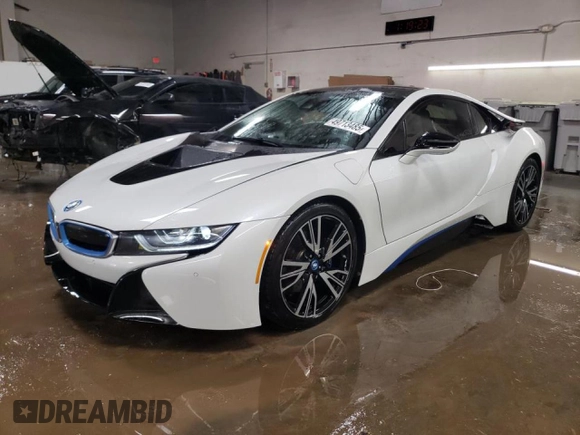 2016 BMW i8 with VIN WBY2Z2C52GV675474, listed as a Copart auction lot 49713485 with 53,512 mi miles and Salvage Title. Bid and sale history available at carsss.com. Image 1.