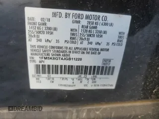 2018 Ford Explorer Sport with VIN 1FM5K8GT4JGB11220, listed as a Copart auction lot 50001345 with 134,314 mi miles and Salvage title. Bid and sale history available at DreamBid. Image 13.