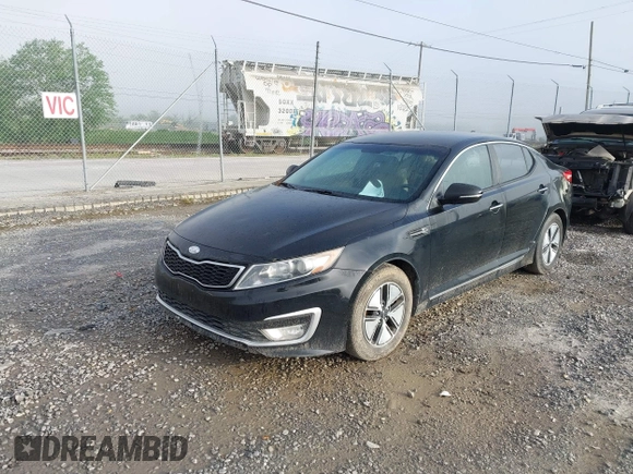 2012 Kia Optima Hybrid with VIN KNAGM4AD7C5010458, listed as a IAAI auction lot 42165589 with 215,018 mi miles. Bid and sale history available at carsss.com. Image 2.