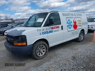 2008 Chevrolet Express Cargo Van with VIN 1GCFG15X081153310, listed as a IAAI auction lot 41892125 with 297,669 mi miles. Bid and sale history available at carsss.com. Image 2.