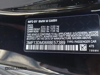 2024 BMW M2 with VIN 3MF13DM06R8E57389, listed as a IAAI auction lot 41494927 with 6,690 mi miles. Bid and sale history available at carsss.com. Image 9.