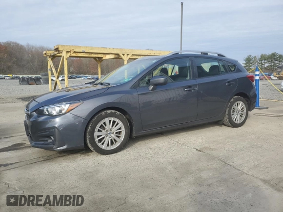 2018 Subaru Impreza Premium z VIN 4S3GTAB6XJ3744007, wystawiony jako Copart lot #52596475 z przebiegiem 82 559 mil mil oraz Szkoda całkowita • Salvage title. Historia ofert i sprzedaży dostępna na DreamBid. Obrazek 1.