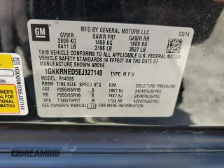 2014 GMC Acadia SLE with VIN 1GKKRNED5EJ327149, listed as a Copart auction lot 52569295 with 95,678 mi miles and Salvage Title. Bid and sale history available at carsss.com. Image 13.