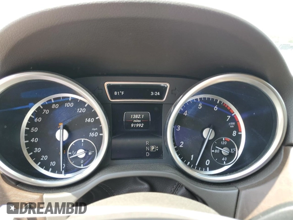 2015 Mercedes-Benz M 350 with VIN 4JGDA5JB2FA588896, listed as a Copart auction lot 62105315 with 91,992 mi miles and Salvage title. Bid and sale history available at DreamBid. Image 9.