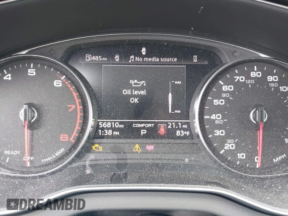 2021 Audi Q5 Premium with VIN WA1AAAFY7M2004975, listed as a IAAI auction lot 42190283 with 56,810 mi miles and . Bid and sale history available at DreamBid. Image 7.