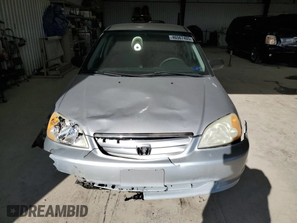 2002 Honda Civic LX with VIN 1HGES15562L047000, listed as a Copart auction lot 46567405 with 224,963 mi miles and Salvage Title. Bid and sale history available at DreamBid. Image 5.