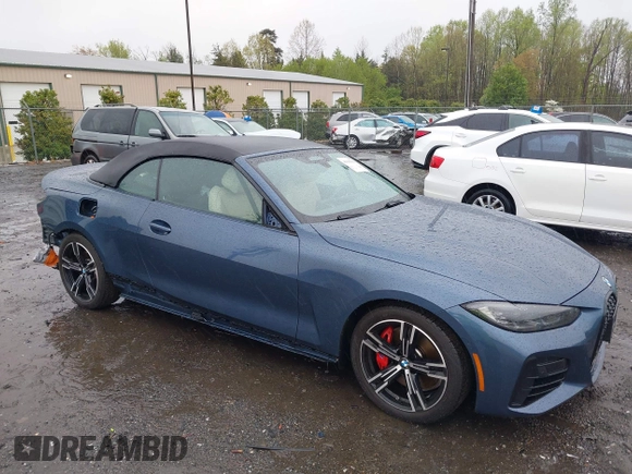 2024 BMW 4 Series M440i with VIN WBA53AT09RCR72560, listed as a IAAI auction lot 41995099 with 10,197 mi miles and . Bid and sale history available at carsss.com. Image 1.