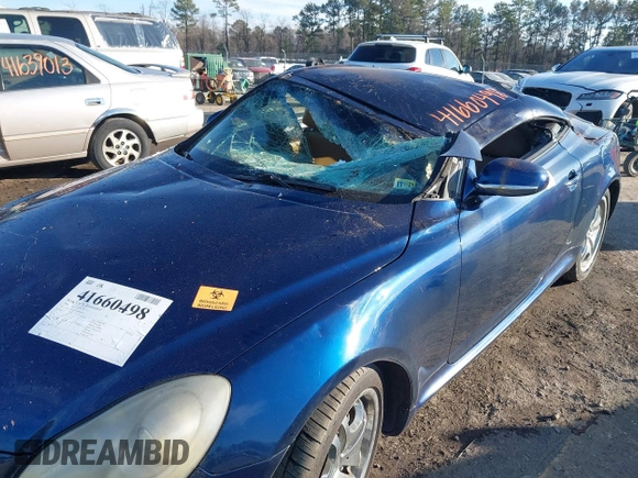 2006 Lexus SC 430 with VIN JTHFN48YX69008462, listed as a IAAI auction lot 41660498 with 168,364 mi miles and . Bid and sale history available at DreamBid. Image 6.
