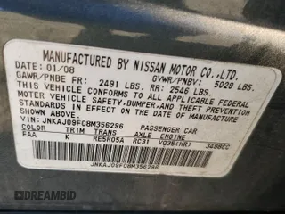 2008 Infiniti EX Journey with VIN JNKAJ09F08M356296, listed as a Copart auction lot 76591504 with 182,303 mi miles and Salvage Title. Bid and sale history available at carsss.com. Image 13.