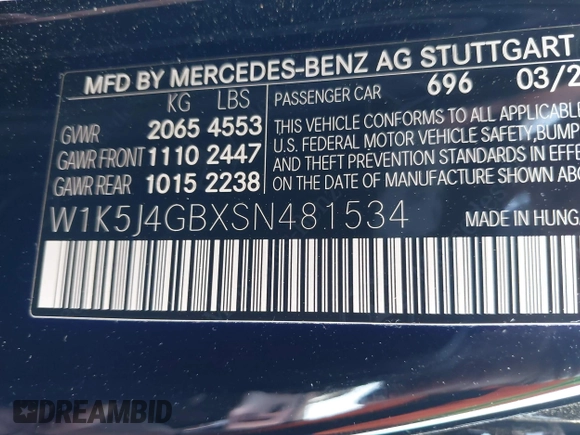 2025 Mercedes-Benz CLA 250 z VIN W1K5J4GBXSN481534, wystawiony jako IAAI lot #42254760 z przebiegiem 7 738 mil mil oraz . Historia ofert i sprzedaży dostępna na DreamBid. Obrazek 9.