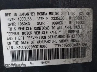2006 Acura TSX z VIN JH4CL96826C016065, wystawiony jako IAAI lot #42287214 z przebiegiem 212 844 mil mil oraz . Historia ofert i sprzedaży dostępna na DreamBid. Obrazek 9.
