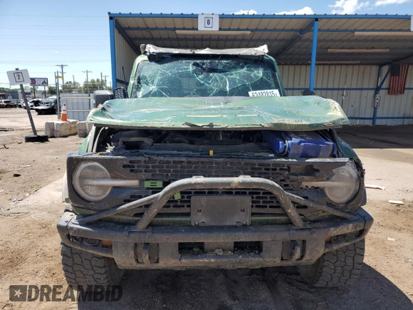 2022 Ford Bronco с VIN 1FMEE5DP0NLA72491, выставлен на аукционе Copart как лот 62482815 с пробегом 80 184 миль миль и Списание • Salvage title. История ставок и продаж доступна на DreamBid. Изображение 5.
