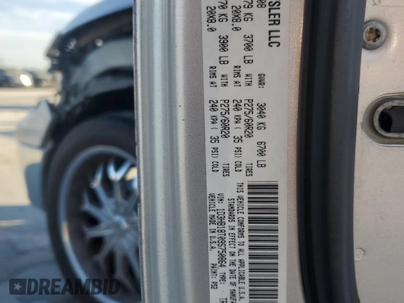 2009 Dodge 1500 SLT with VIN 1D3HB18T09S750864, listed as a Copart auction lot 89071425 with 170,239 mi miles and Salvage title. Bid and sale history available at DreamBid. Image 13.