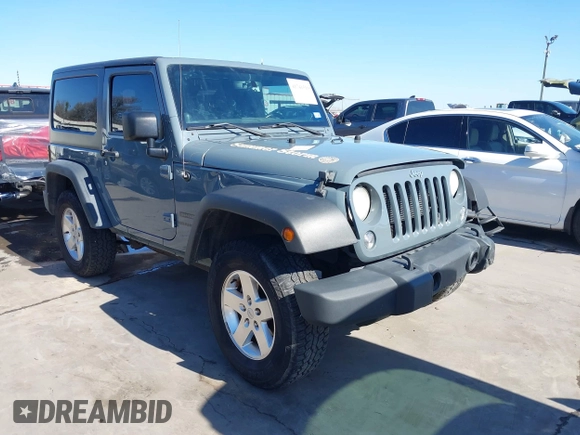 2014 Jeep Wrangler Sport with VIN 1C4AJWAGXEL177449, listed as a IAAI auction lot 41741519 with 117,056 mi miles and . Bid and sale history available at carsss.com. Image 1.