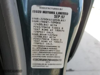 1998 Honda Passport LX with VIN 4S6CM58W2W4403473, listed as a Copart auction lot 66621474 with 154,892 mi miles and Clean Title. Bid and sale history available at carsss.com. Image 13.