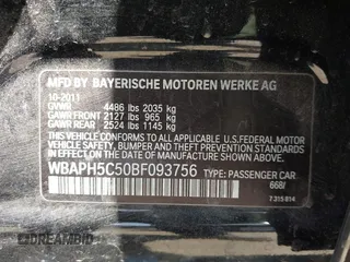 2011 BMW 3 Series 328i with VIN WBAPH5C50BF093756, listed as a IAAI auction lot 42552472 with 178,916 mi miles and . Bid and sale history available at DreamBid. Image 9.