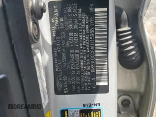 2010 Hyundai Veracruz Limited with VIN KM8NUDCC6AU115988, listed as a Copart auction lot 63323915 with Not provided miles and Salvage title. Bid and sale history available at DreamBid. Image 12.