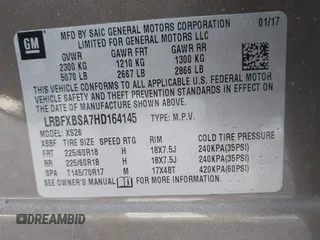 2017 Buick Envision Essence with VIN LRBFXBSA7HD164145, listed as a IAAI auction lot 41930844 with 83,646 mi miles and . Bid and sale history available at carsss.com. Image 9.