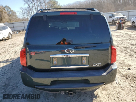 2005 Infiniti QX56 with VIN 5N3AA08A65N805075, listed as a Copart auction lot 43147485 with 110,750 mi miles and Salvage Title. Bid and sale history available at carsss.com. Image 6.