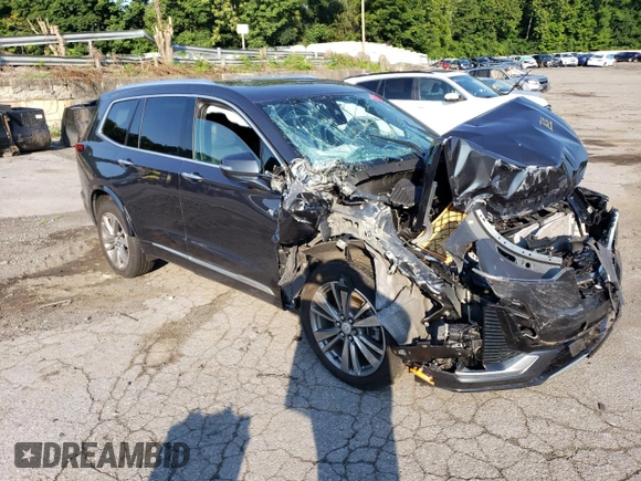 2021 Cadillac XT6 Premium Luxury with VIN 1GYKPDRS0MZ179863, listed as a Copart auction lot 62487704 with 0 mi miles and Salvage Title. Bid and sale history available at carsss.com. Image 4.