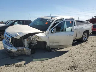2015 Chevrolet Silverado 1500 LTZ with VIN 3GCUKSEJ4FG305028, listed as a Copart auction lot 46948365 with 0 mi miles and Salvage Title. Bid and sale history available at carsss.com. Image 1.