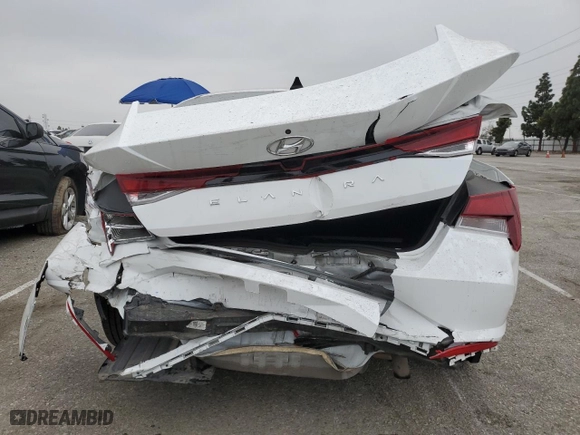 2021 Hyundai Elantra SEL with VIN 5NPLM4AG9MH044995, listed as a Copart auction lot 50338935 with 57,775 mi miles and Salvage Title. Bid and sale history available at carsss.com. Image 6.