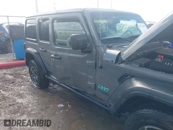 2020 Jeep Wrangler Unlimited Sport Altitude with VIN 1C4HJXDG2LW335228, listed as a IAAI auction lot 41711295 with 43,451 mi miles and . Bid and sale history available at DreamBid. Image 6.
