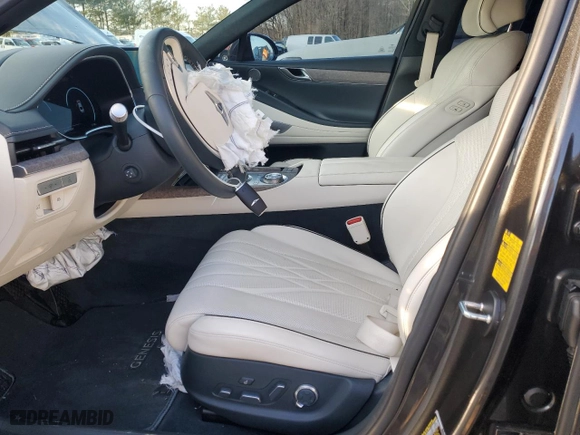 2023 Genesis Electrified G80 with VIN KMTGE4S11PU004219, listed as a Copart auction lot 44239825 with 27,198 mi miles and Salvage Title. Bid and sale history available at carsss.com. Image 7.