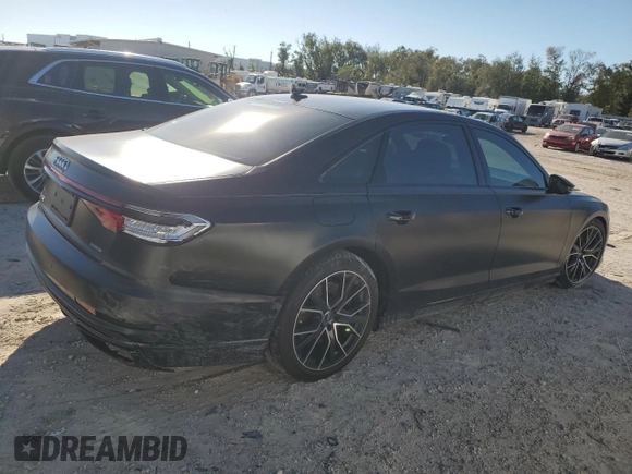 2020 Audi A8 L with VIN WAU8EAF84LN014527, listed as a Copart auction lot 84601094 with 34,620 mi miles and Salvage Title. Bid and sale history available at carsss.com. Image 3.