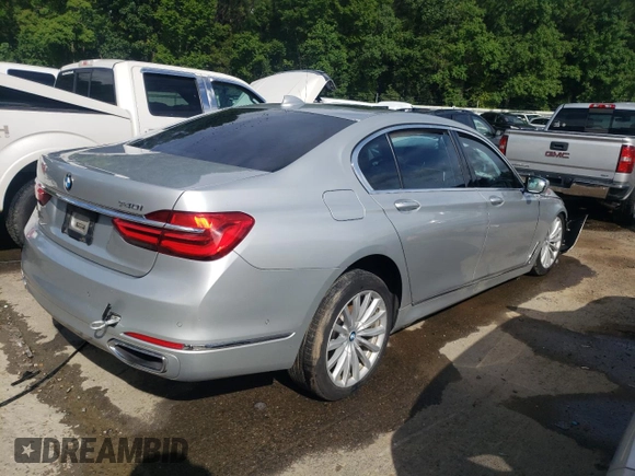 2017 BMW 7 Series 740i with VIN WBA7E2C52HG739521, listed as a Copart auction lot 64263324 with 0 mi miles and Salvage Title. Bid and sale history available at carsss.com. Image 3.