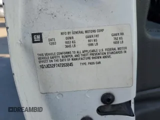 2004 Chevrolet Cavalier with VIN 1G1JC52F747263845, listed as a Copart auction lot 86487624 with 243,887 mi miles and Salvage Title. Bid and sale history available at DreamBid. Image 12.