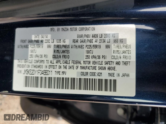 2015 Mazda CX-5 Grand Touring with VIN JM3KE2DY1F0466011, listed as a Copart auction lot 50695165 with 51,967 mi miles and Salvage Title. Bid and sale history available at carsss.com. Image 13.