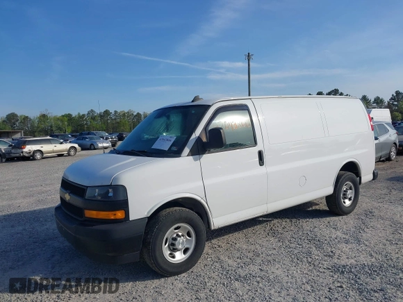 2021 Chevrolet Express Cargo Van with VIN 1GCWGAFP0M1206242, listed as a IAAI auction lot 42043866 with 148,087 mi miles. Bid and sale history available at carsss.com. Image 17.