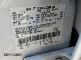2016 Ford Super Duty F-250 SRW Lariat with VIN 1FT7W2BT1GEB42452, listed as a Copart auction lot 53689435 with 144,891 mi miles and Salvage Title. Bid and sale history available at carsss.com. Image 12.