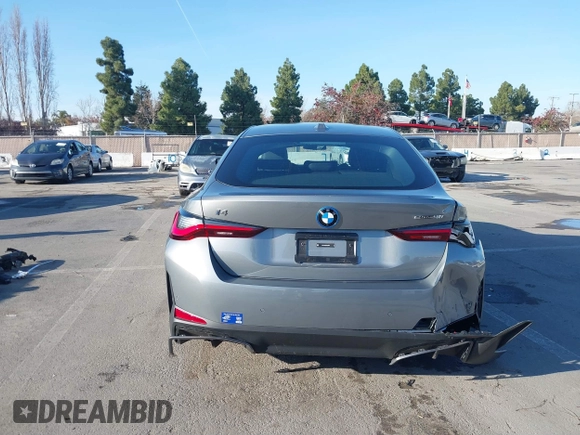 2024 BMW i4 eDrive40 with VIN WBY73AW05RFT33063, listed as a IAAI auction lot 41127587 with 1 mi miles. Bid and sale history available at carsss.com. Image 17.