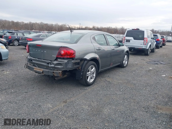 2013 Dodge Avenger SXT with VIN 1C3CDZCB6DN568480, listed as a IAAI auction lot 38104186 with 129,203 mi miles and . Bid and sale history available at DreamBid. Image 4.