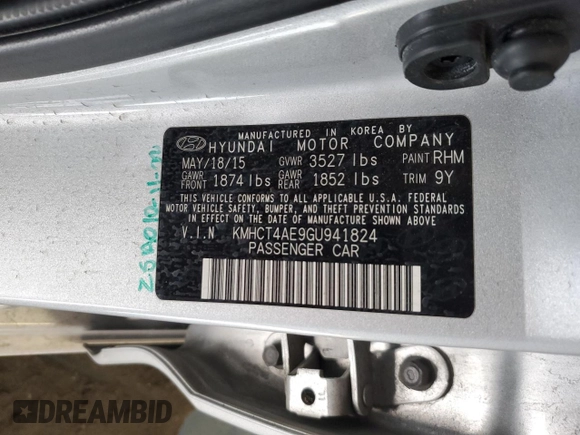 2016 Hyundai Accent SE with VIN KMHCT4AE9GU941824, listed as a Copart auction lot 41773865 with 131,398 mi miles and Salvage Title. Bid and sale history available at carsss.com. Image 14.