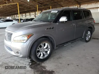 2012 Infiniti QX56 7-passenger with VIN JN8AZ2NE1C9020532, listed as a Copart auction lot 68012654 with 141,470 mi miles and Salvage Title. Bid and sale history available at carsss.com. Image 1.