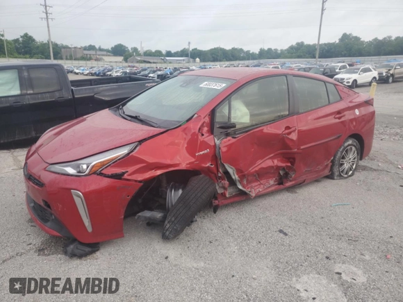 2019 Toyota Prius LE with VIN JTDL9RFU6K3005786, listed as a Copart auction lot 60037615 with 61,298 mi miles and Salvage title. Bid and sale history available at DreamBid. Image 1.