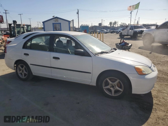 2001 Honda Civic DX with VIN 2HGES15271H568471, listed as a Copart auction lot 46260835 with 189,699 mi miles and Salvage Title. Bid and sale history available at carsss.com. Image 4.