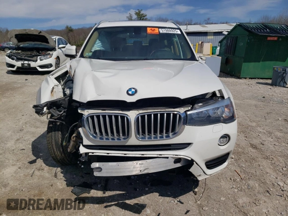 2017 BMW X3 xDrive28i with VIN 5UXWX9C57H0T04700, listed as a Copart auction lot 51988925 with 121,499 mi miles and Salvage Title. Bid and sale history available at DreamBid. Image 5.