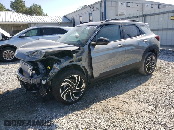 2025 Chevrolet TrailBlazer RS with VIN KL79MTSL6SB046005, listed as a Copart auction lot 77990124 with 356 mi miles and Salvage Title. Bid and sale history available at carsss.com. Image 1.